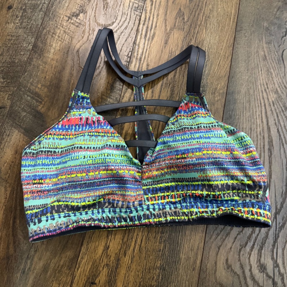 Victorias Secret VSX Sport Strappy Cage Front Sports Bra Multi Color Size Medium